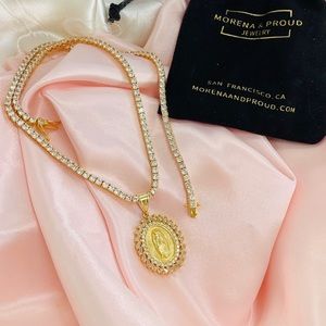 Gold Plated Diamond Mary